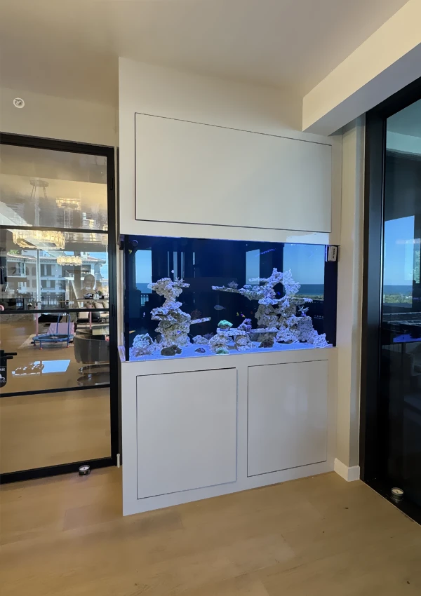 Custom-built aquarium perfectly fit to a specific home space