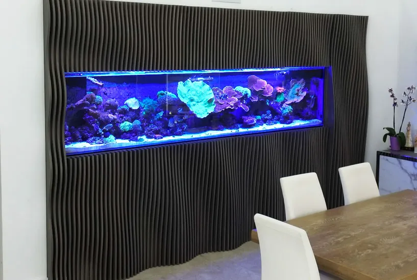 residential-aquariu, Aquarium featured as centerpiece in a Miami living room